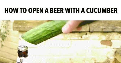 How to open a Beer with Cucumber